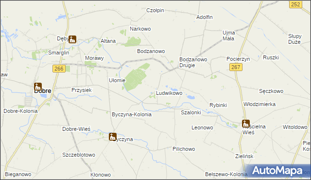 mapa Ludwikowo gmina Dobre, Ludwikowo gmina Dobre na mapie Targeo