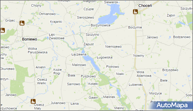 mapa Ługowiska, Ługowiska na mapie Targeo