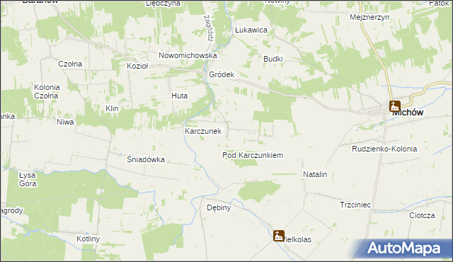mapa Łukawka gmina Baranów, Łukawka gmina Baranów na mapie Targeo