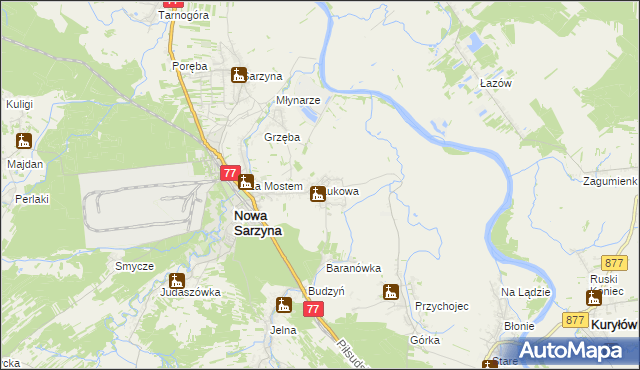 mapa Łukowa gmina Nowa Sarzyna, Łukowa gmina Nowa Sarzyna na mapie Targeo