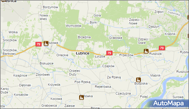 mapa Łyczba, Łyczba na mapie Targeo