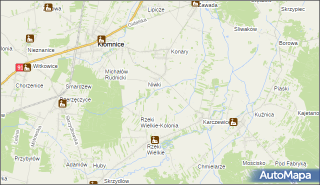 mapa Łysa Góra gmina Kłomnice, Łysa Góra gmina Kłomnice na mapie Targeo
