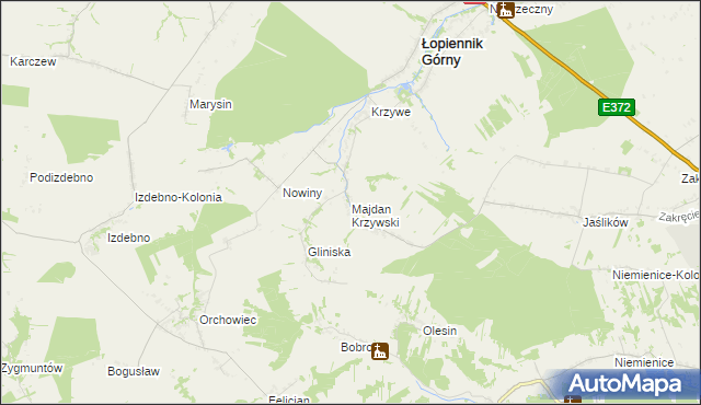 mapa Majdan Krzywski, Majdan Krzywski na mapie Targeo