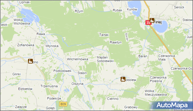 mapa Majdan Sobolewski, Majdan Sobolewski na mapie Targeo