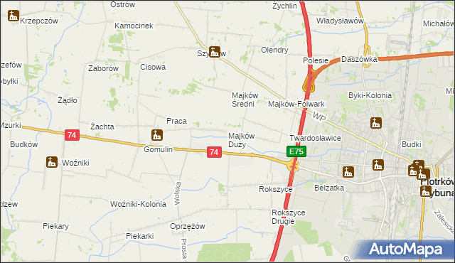 mapa Majków Duży, Majków Duży na mapie Targeo
