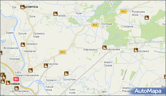 mapa Makowisko gmina Jarosław, Makowisko gmina Jarosław na mapie Targeo