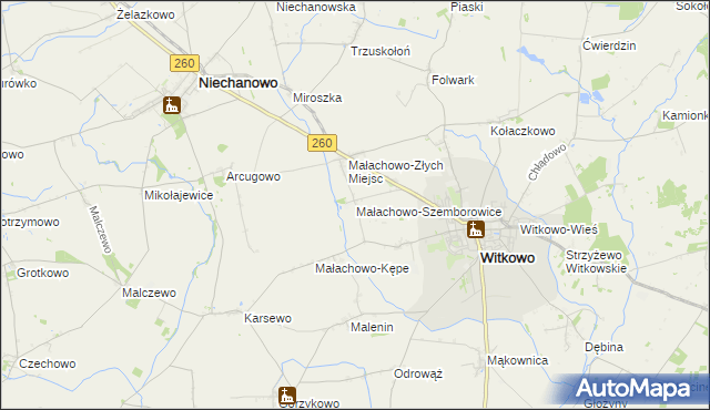 mapa Małachowo-Szemborowice, Małachowo-Szemborowice na mapie Targeo