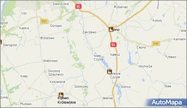 mapa Małe Czyste, Małe Czyste na mapie Targeo