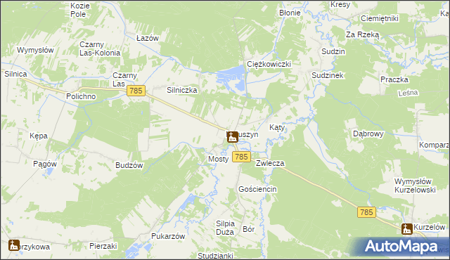 mapa Maluszyn gmina Żytno, Maluszyn gmina Żytno na mapie Targeo
