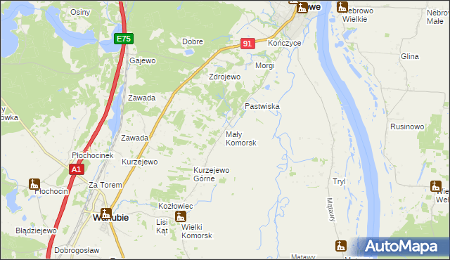 mapa Mały Komorsk, Mały Komorsk na mapie Targeo