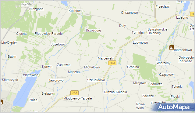 mapa Marcewek, Marcewek na mapie Targeo