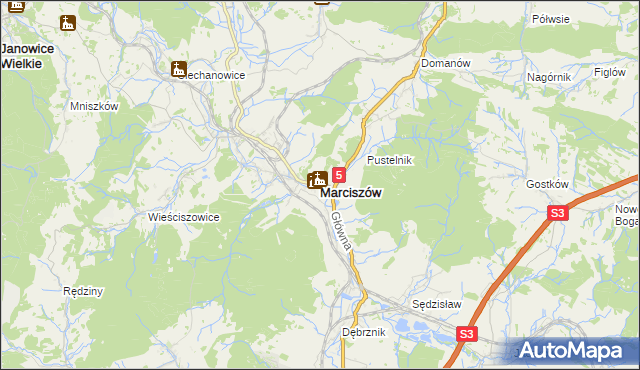 mapa Marciszów, Marciszów na mapie Targeo