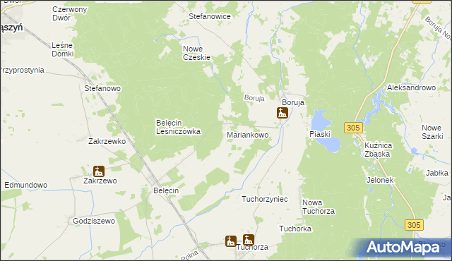 mapa Mariankowo gmina Siedlec, Mariankowo gmina Siedlec na mapie Targeo