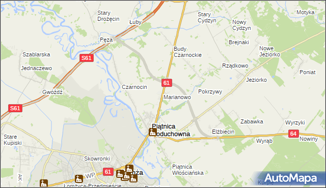 mapa Marianowo gmina Piątnica, Marianowo gmina Piątnica na mapie Targeo