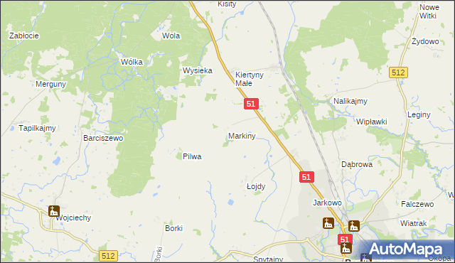 mapa Markiny, Markiny na mapie Targeo