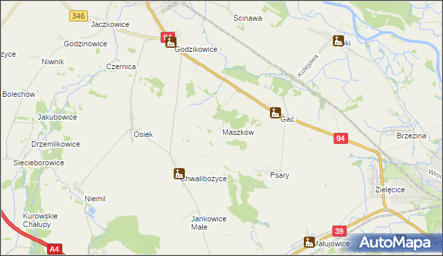mapa Maszków gmina Oława, Maszków gmina Oława na mapie Targeo