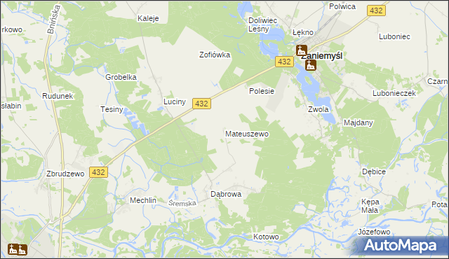 mapa Mateuszewo, Mateuszewo na mapie Targeo