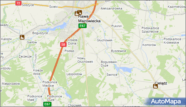 mapa Matyldów gmina Rawa Mazowiecka, Matyldów gmina Rawa Mazowiecka na mapie Targeo