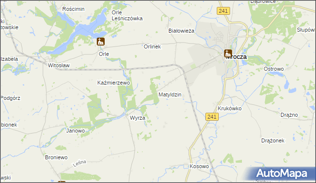 mapa Matyldzin gmina Mrocza, Matyldzin gmina Mrocza na mapie Targeo