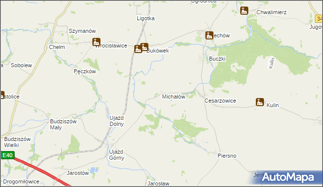 mapa Michałów gmina Środa Śląska, Michałów gmina Środa Śląska na mapie Targeo