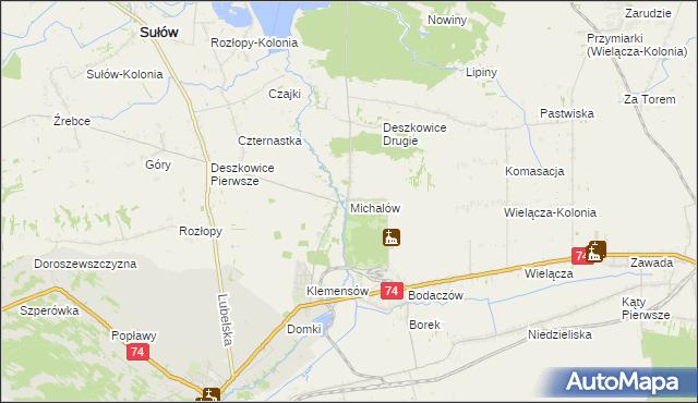 mapa Michalów gmina Sułów, Michalów gmina Sułów na mapie Targeo
