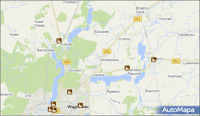 mapa Micharzewo, Micharzewo na mapie Targeo