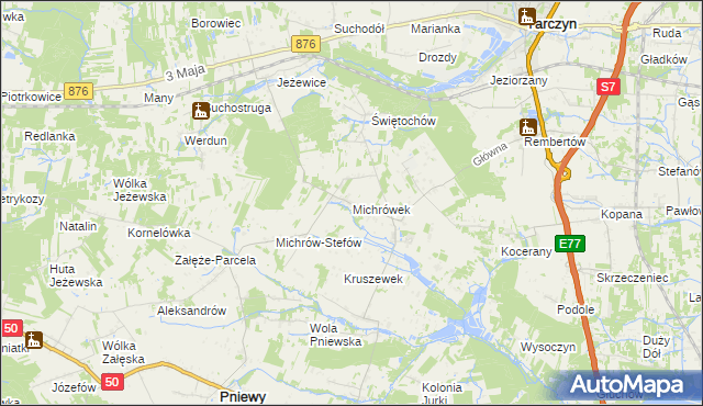 mapa Michrówek, Michrówek na mapie Targeo