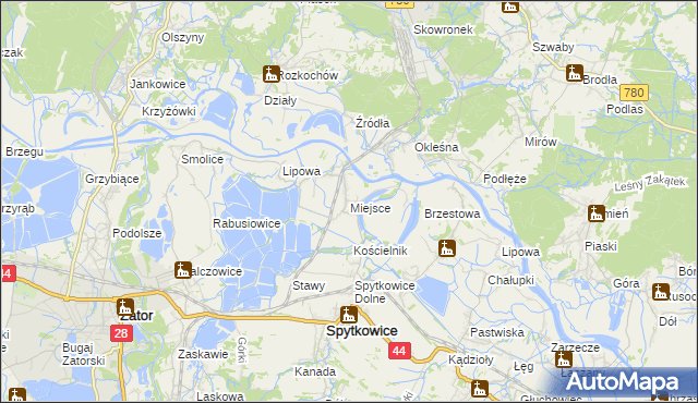 mapa Miejsce gmina Spytkowice, Miejsce gmina Spytkowice na mapie Targeo