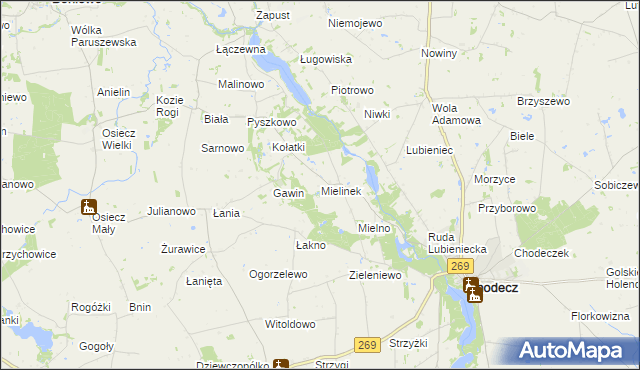 mapa Mielinek, Mielinek na mapie Targeo
