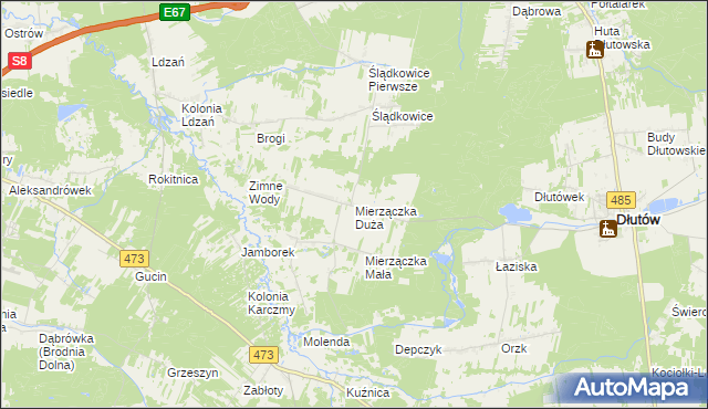 mapa Mierzączka Duża, Mierzączka Duża na mapie Targeo