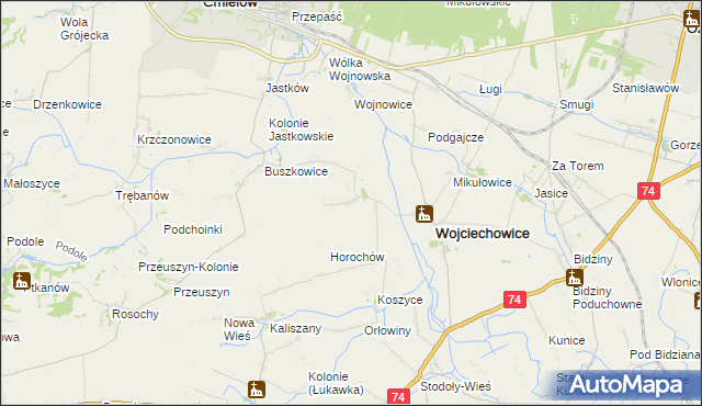 mapa Mierzanowice, Mierzanowice na mapie Targeo