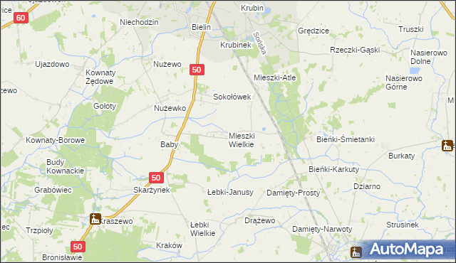 mapa Mieszki Wielkie, Mieszki Wielkie na mapie Targeo