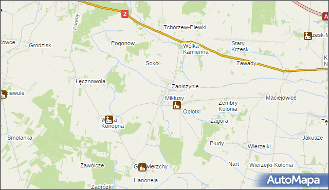 mapa Mikłusy, Mikłusy na mapie Targeo