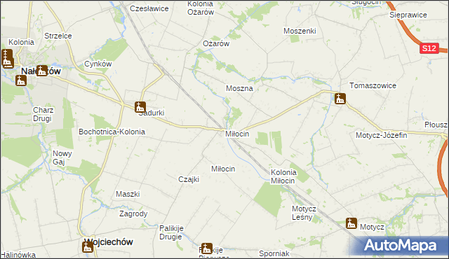 mapa Miłocin gmina Jastków, Miłocin gmina Jastków na mapie Targeo