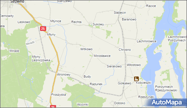 mapa Mirosławice gmina Strzelno, Mirosławice gmina Strzelno na mapie Targeo