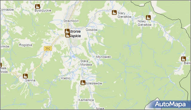 mapa Młynowiec, Młynowiec na mapie Targeo