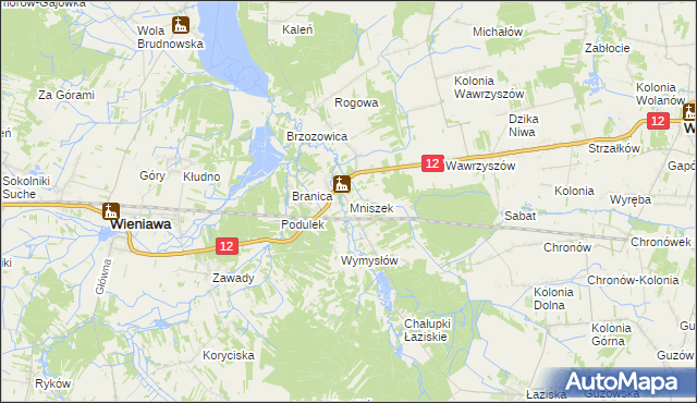 mapa Mniszek gmina Wolanów, Mniszek gmina Wolanów na mapie Targeo