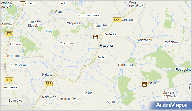 mapa Model, Model na mapie Targeo