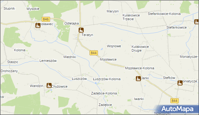 mapa Mojsławice, Mojsławice na mapie Targeo