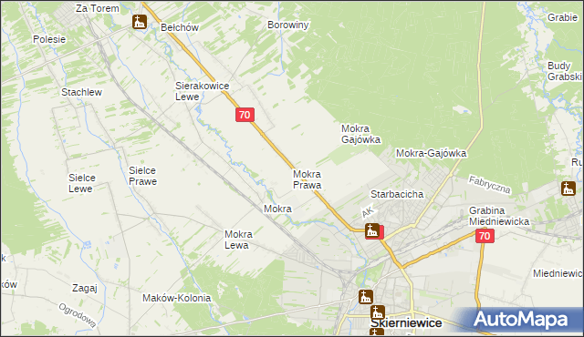 mapa Mokra Prawa, Mokra Prawa na mapie Targeo