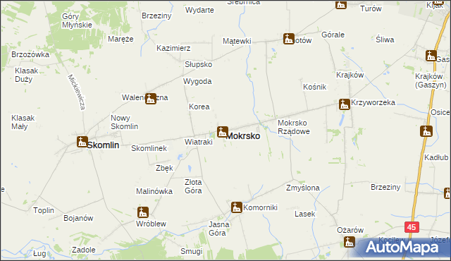 mapa Mokrsko, Mokrsko na mapie Targeo