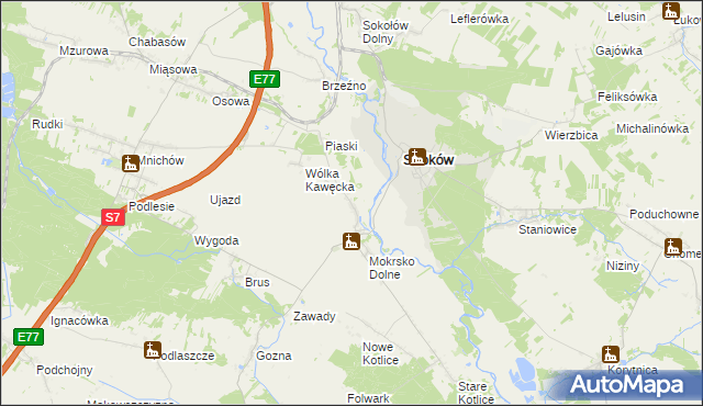 mapa Mokrsko Górne, Mokrsko Górne na mapie Targeo