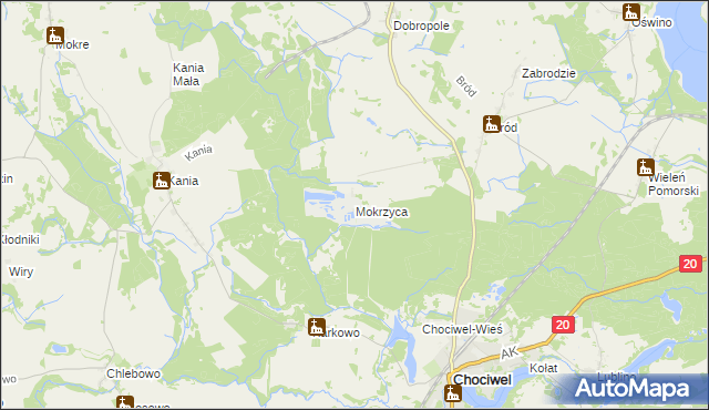 mapa Mokrzyca, Mokrzyca na mapie Targeo