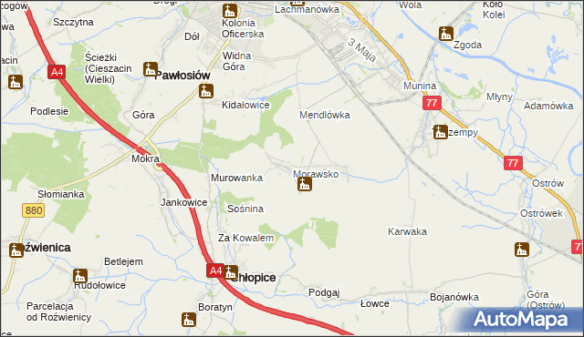 mapa Morawsko gmina Jarosław, Morawsko gmina Jarosław na mapie Targeo