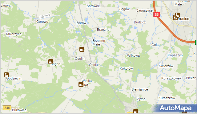 mapa Morzęcin Mały, Morzęcin Mały na mapie Targeo