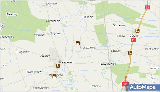 mapa Moszczanka gmina Raszków, Moszczanka gmina Raszków na mapie Targeo