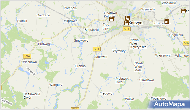 mapa Muławki, Muławki na mapie Targeo