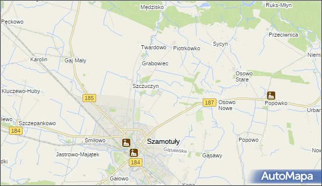 mapa Mutowo, Mutowo na mapie Targeo