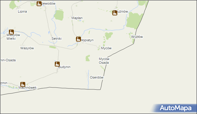 mapa Myców Osada, Myców Osada na mapie Targeo