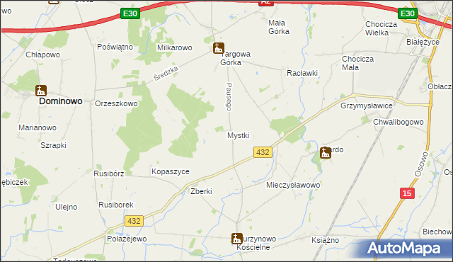 mapa Mystki gmina Nekla, Mystki gmina Nekla na mapie Targeo